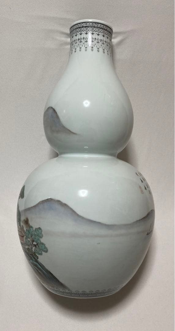 景徳鎮花瓶　中国美術　陶磁器　瓢箪型花瓶　美品　レトロ