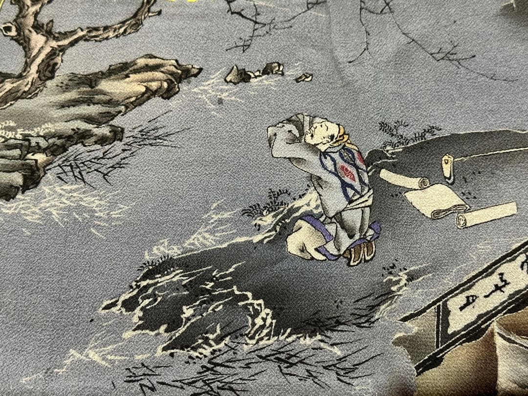 明治期・時代袱紗2点まとめ売り 敷物裂 掛け袱紗 古布 古裂