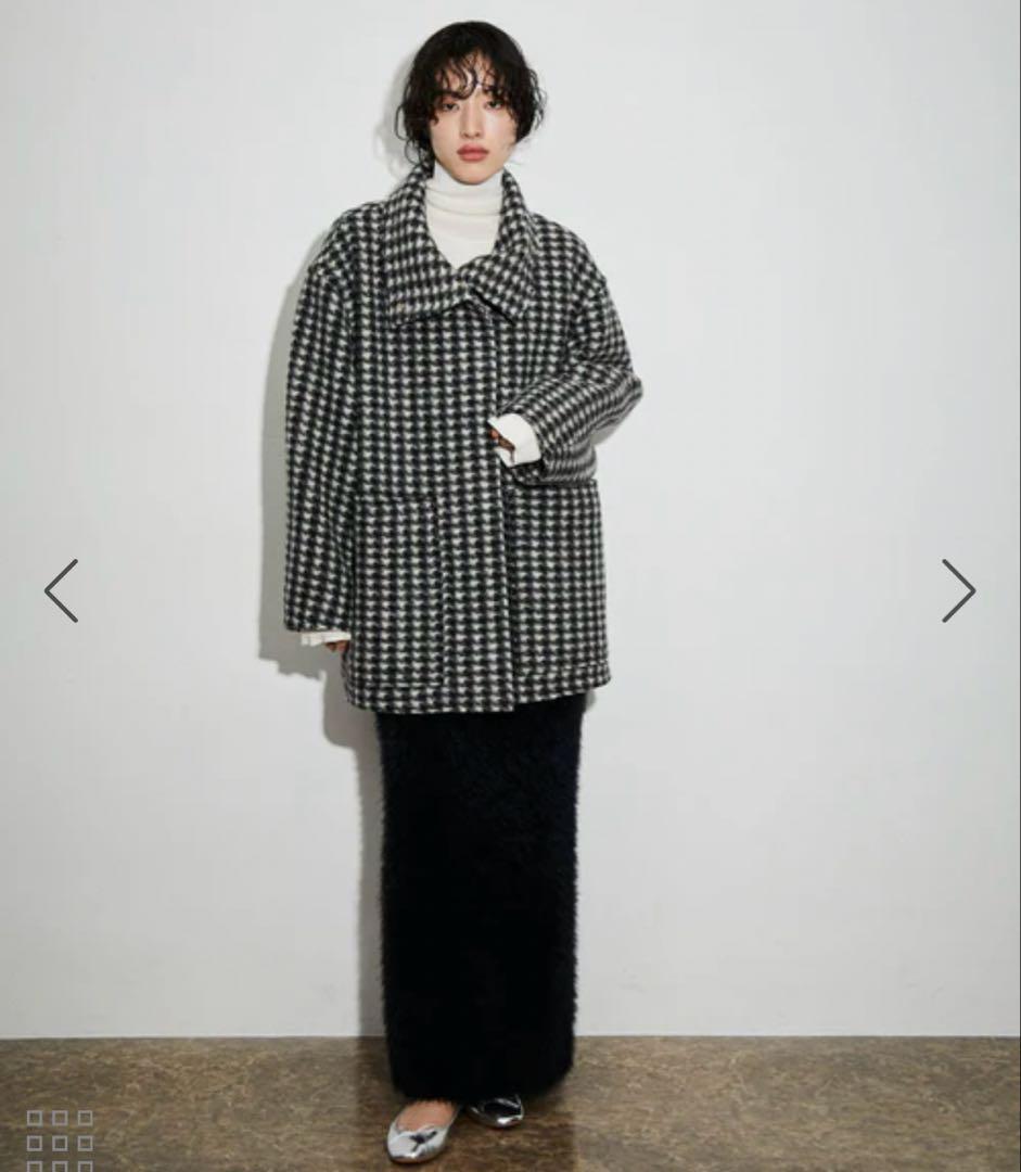 新品　ADAM ET ROPÉ FEMME スライバースタンドカラーブルゾン