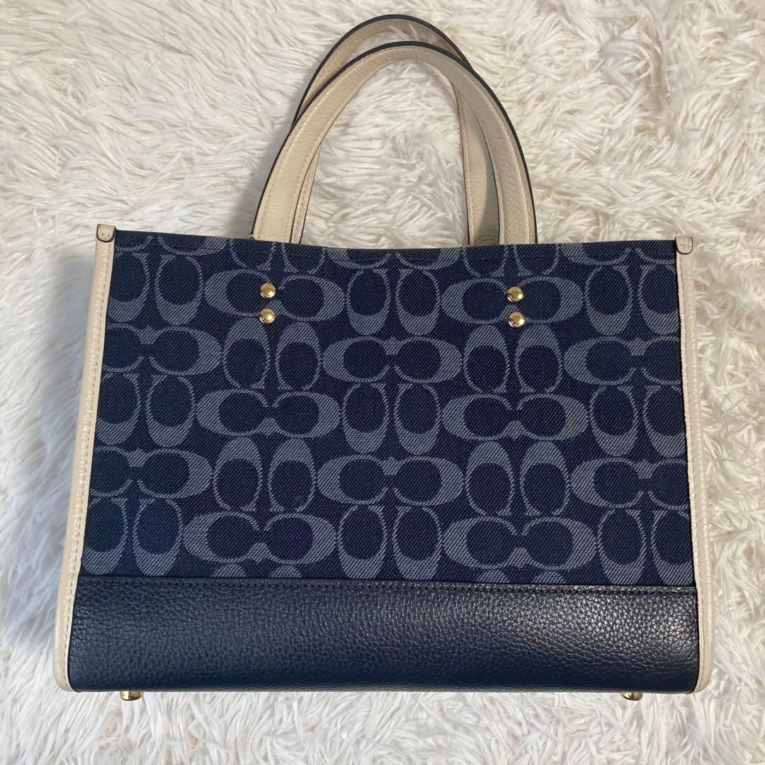 美品　現行　コーチ　ショルダーバッグ　2way デンプシー デニム　デカロゴ