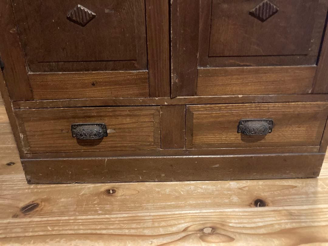 昭和レトロ　ガラスキャビネット　本棚