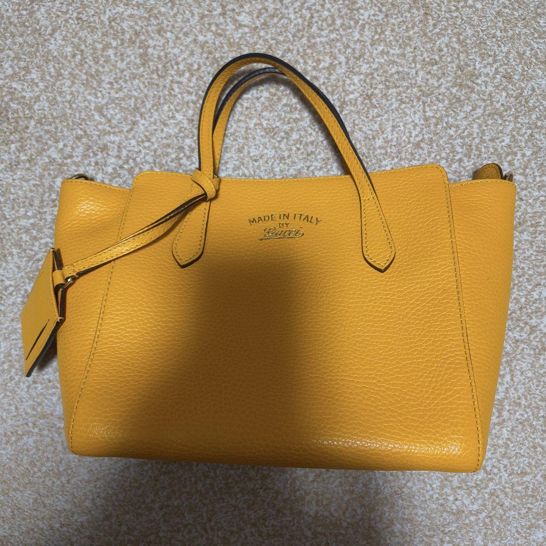 Gucci スウィング ミニ ハンドバッグ 2wax ショルダーバッグ イエロー