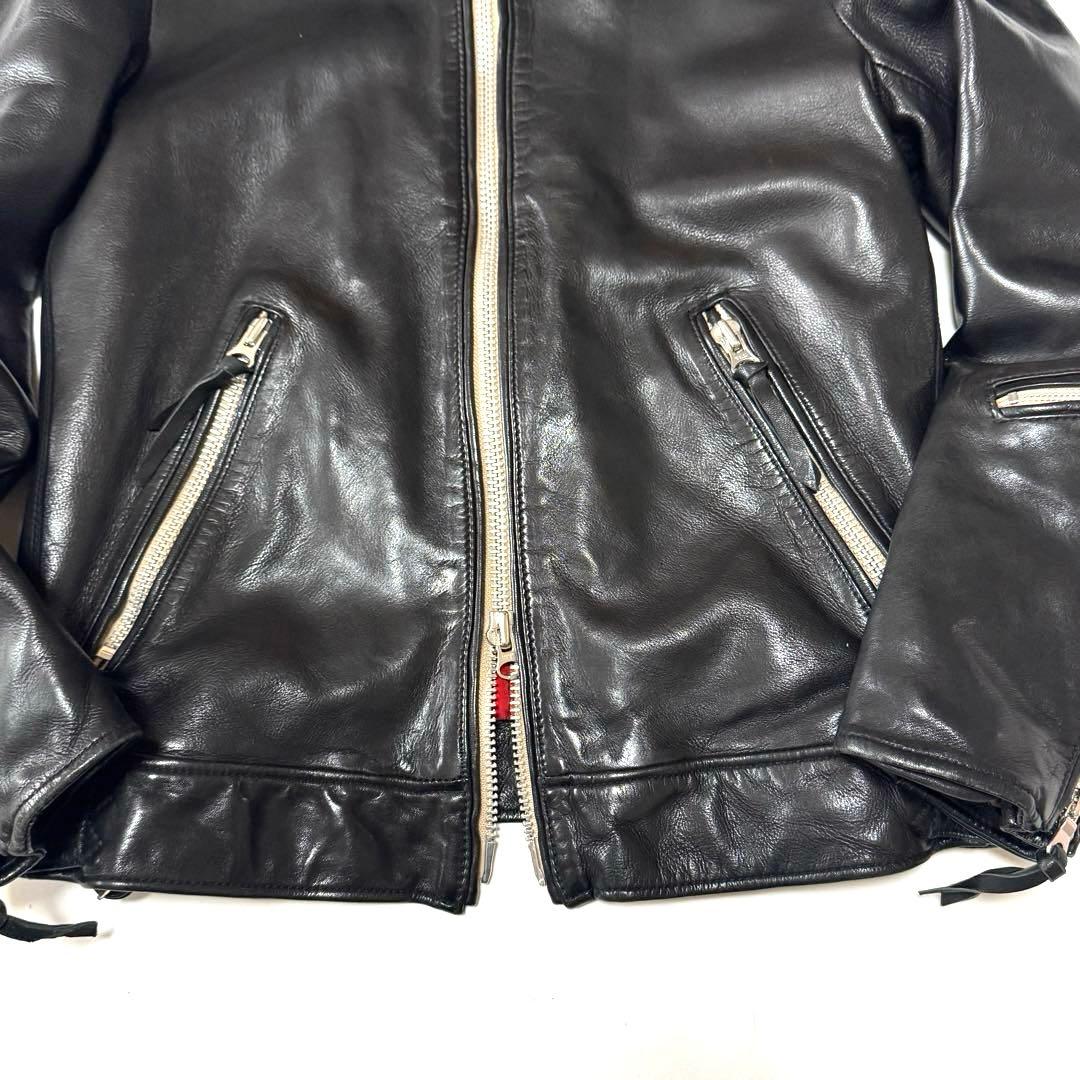 NANO&Co ナノユニバース 羊革 レザージャケット ライダース キルティング