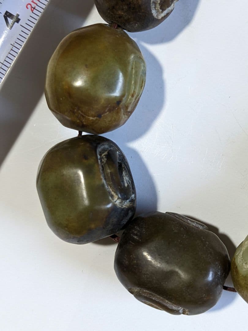 ♦珍物 チベット仏教 古美術品 大数珠 人面顔 手彫り 仏具 根付 緒締 骨董品