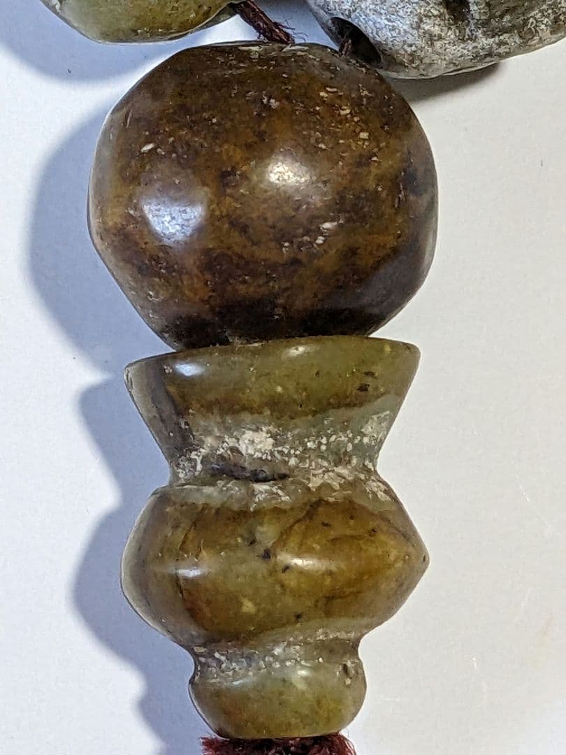 ♦珍物 チベット仏教 古美術品 大数珠 人面顔 手彫り 仏具 根付 緒締 骨董品