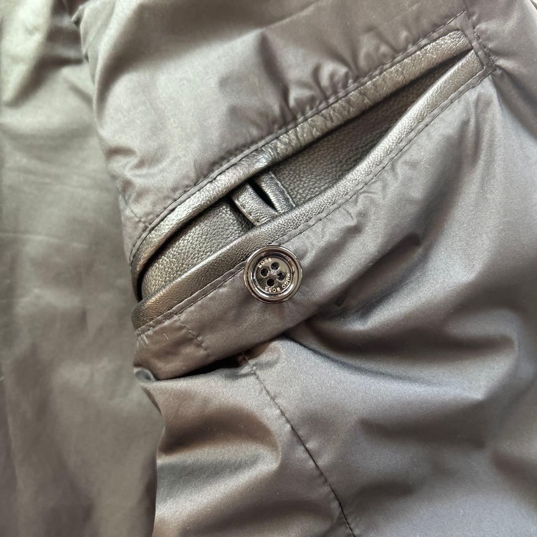 ヒューゴボス　レザーシングルライダースジャケット　46