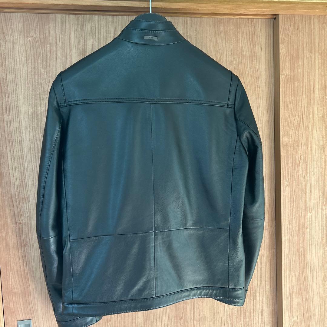 ヒューゴボス　レザーシングルライダースジャケット　46