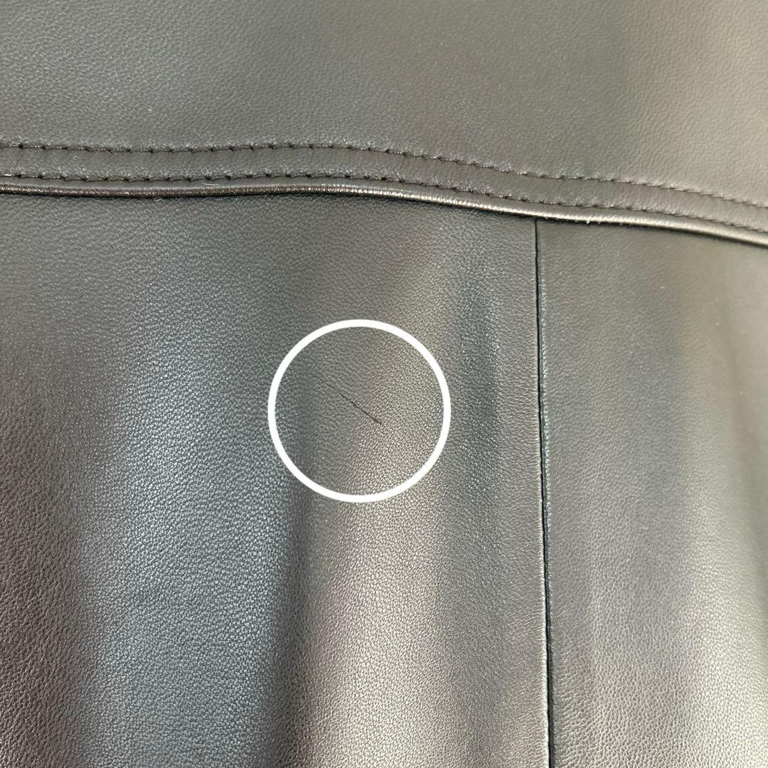 ヒューゴボス　レザーシングルライダースジャケット　46