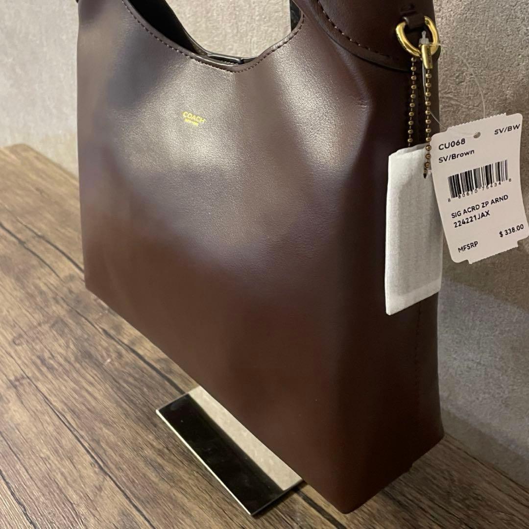 COACH コーチ　ブルックリン28　CU068 ブラウンレザー ハンドバッグ@