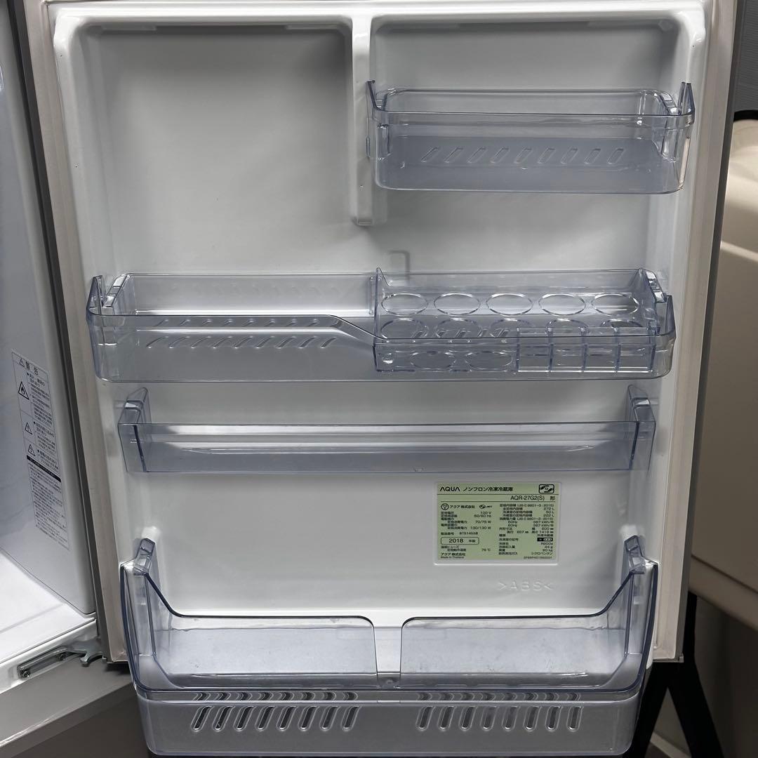 ◇送料込！設置対応◎AQUA 272L 冷凍冷蔵庫AQR-27G2(S)