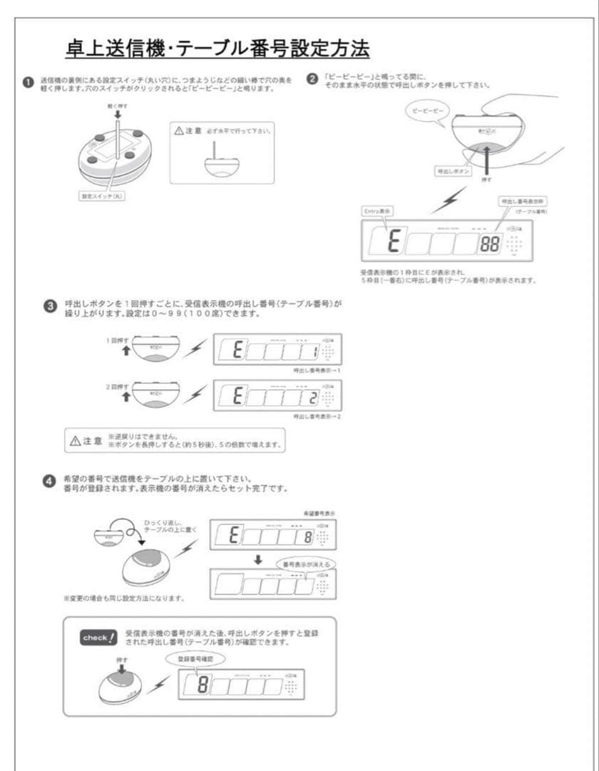 完動品 送料込み ソネット君 送信機5台 黒オーダーシステム 呼び出しチャイム