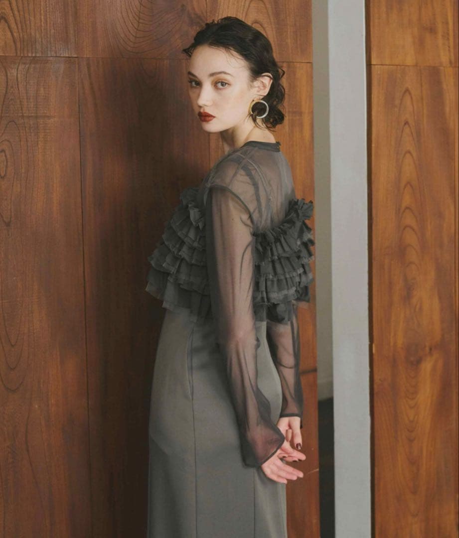 《新品タグ付》ANDRESD タフタチュールベストセットドレス