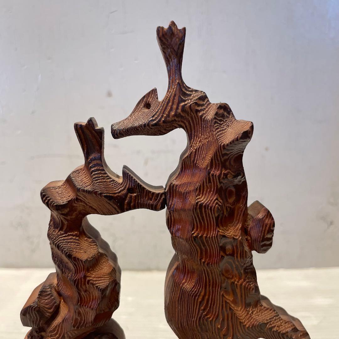 一点もの　屋久杉　希少　タツノオトシゴ　辰　置物　木製木彫り　彫刻　オブジェ