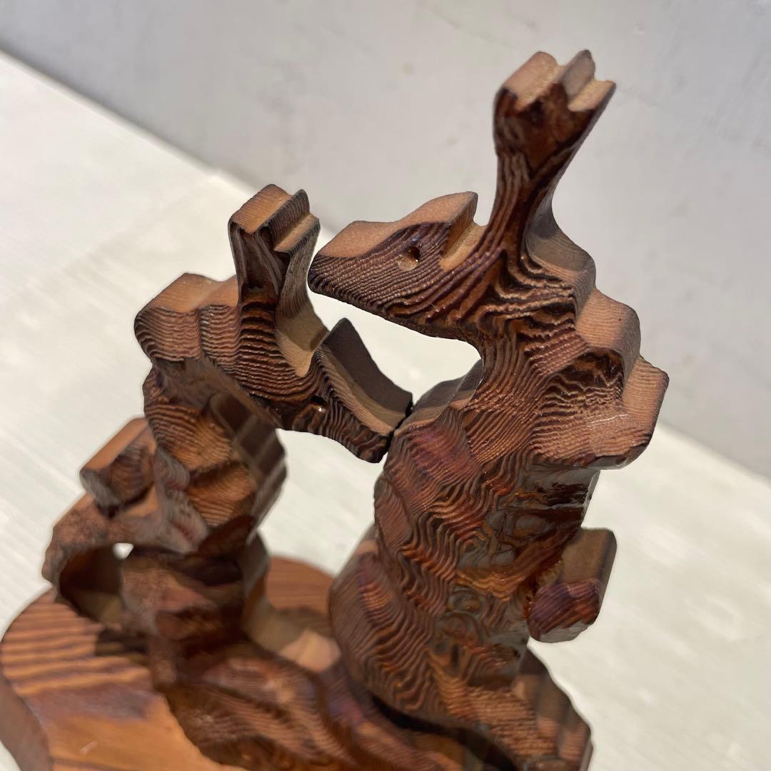 一点もの　屋久杉　希少　タツノオトシゴ　辰　置物　木製木彫り　彫刻　オブジェ