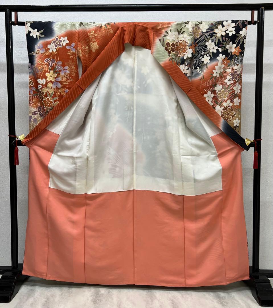 振り袖　フルセット　別誂長襦袢付　小柄な方に　成人式　金彩加工　刺繍入り　692