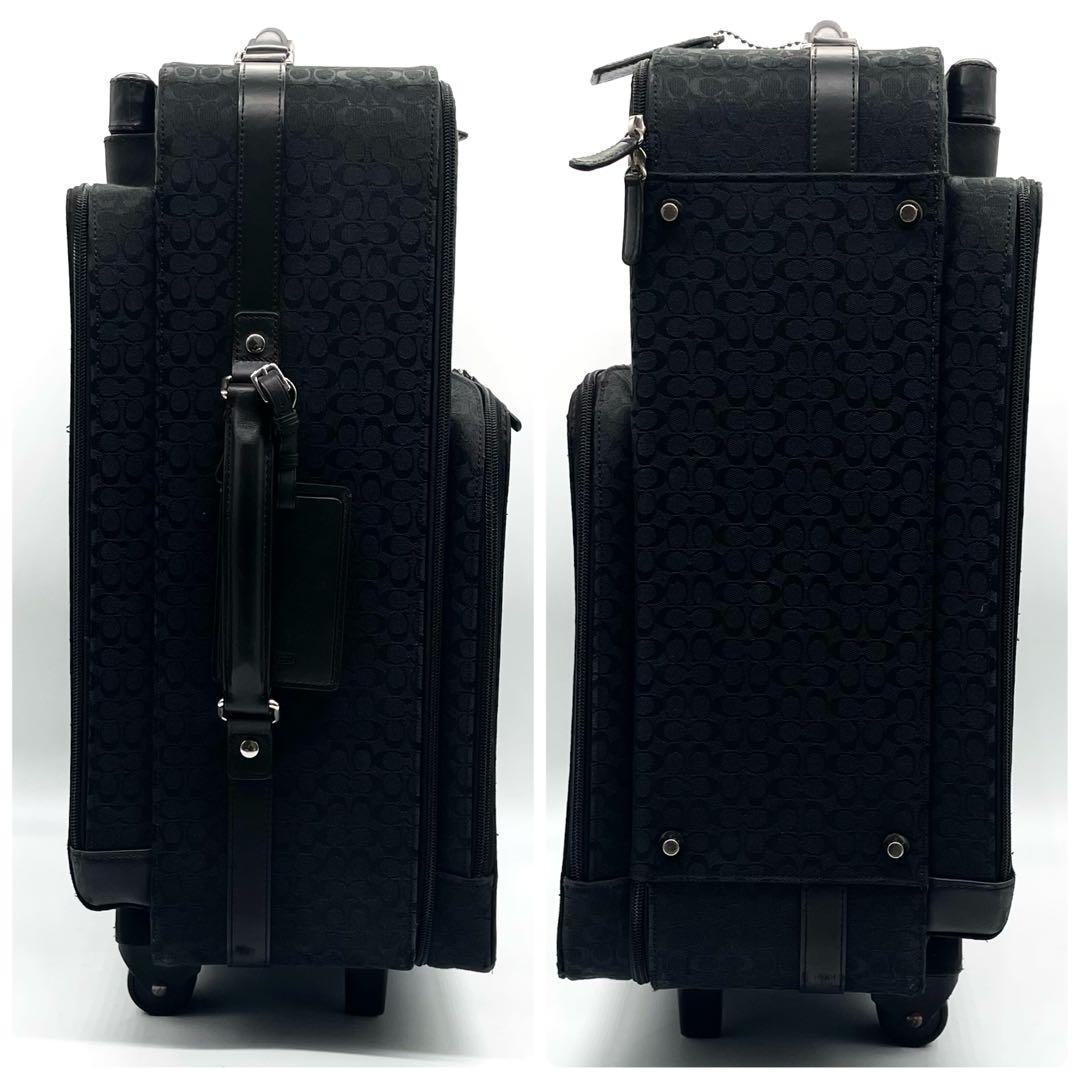 【美品】コーチ キャリーケース シグネチャー 総柄 スーツケース ブラック