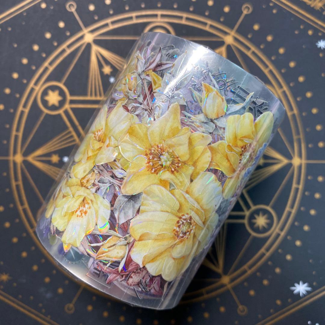 【9336】海外　マステ　5m巻　貝殻光　マスキングテープ　お花系　装飾系