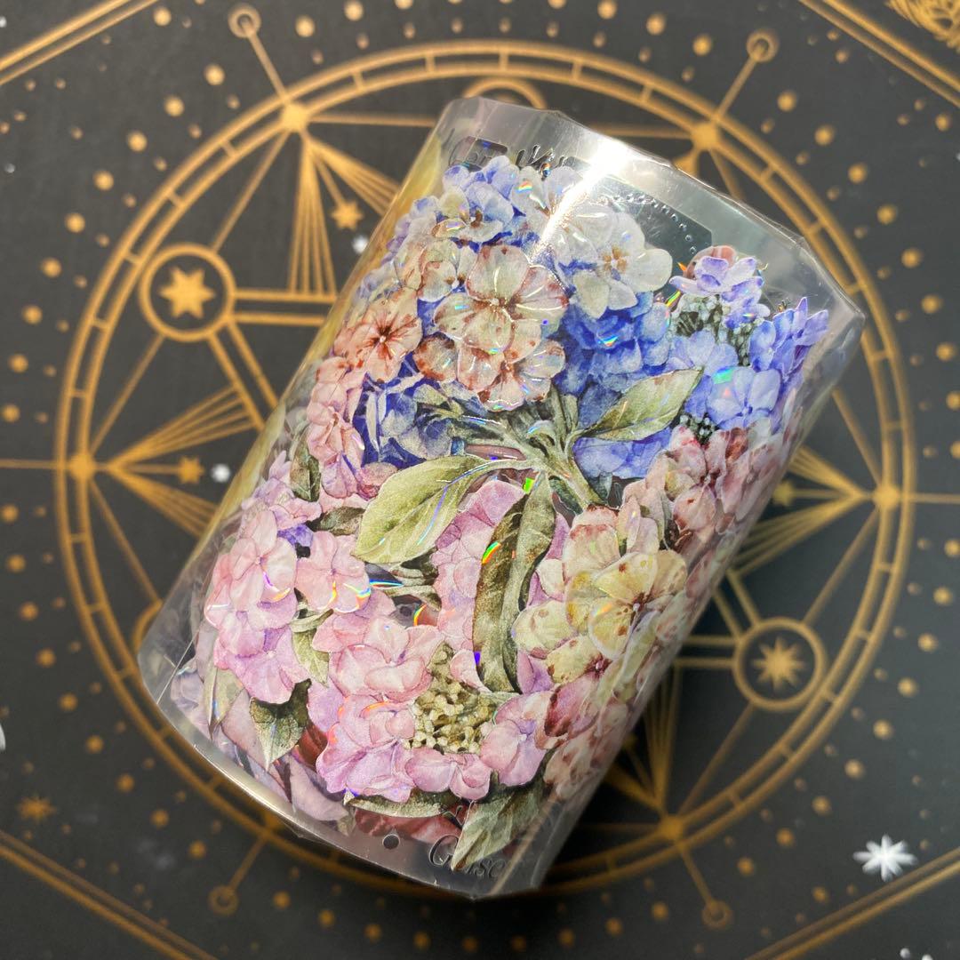 【9336】海外　マステ　5m巻　貝殻光　マスキングテープ　お花系　装飾系