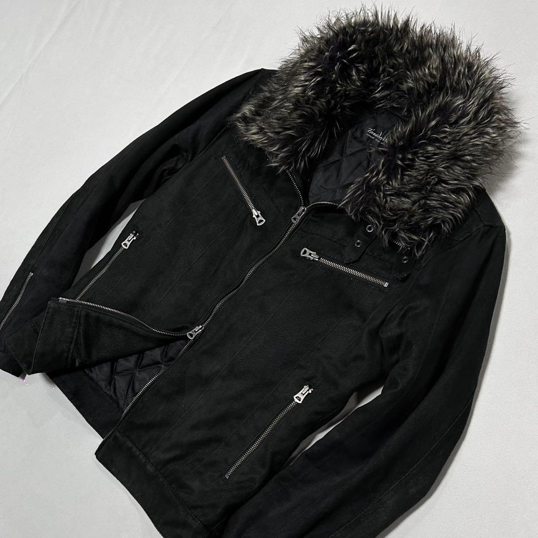 Tornado mart ベロア フェイクムートン ファー ライダース お兄系