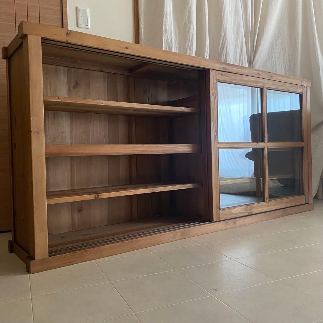 北欧　アンティーク　ガラス　キャビネット　ノットアンティークス　棚　サイドボード