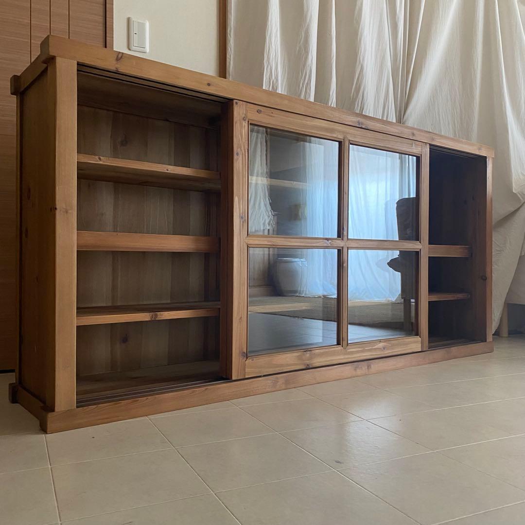 北欧　アンティーク　ガラス　キャビネット　ノットアンティークス　棚　サイドボード