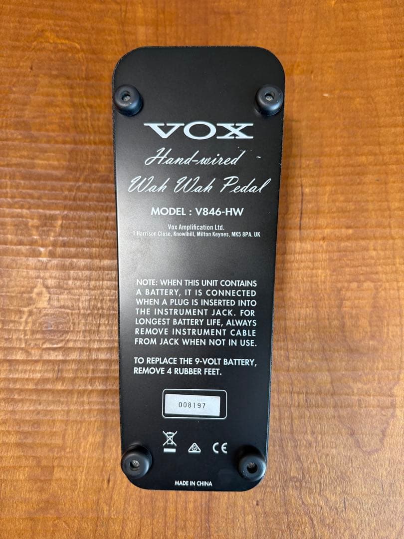 ギター VOX V846-HW Hand wired Wah Pedal