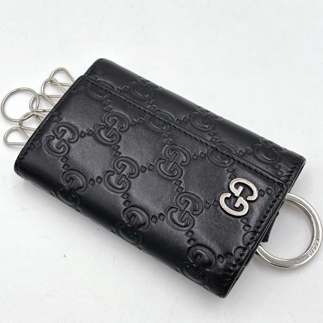専用GUCCI グッチ グッチシマ GG柄 レザー 6連 キーケース ブラック