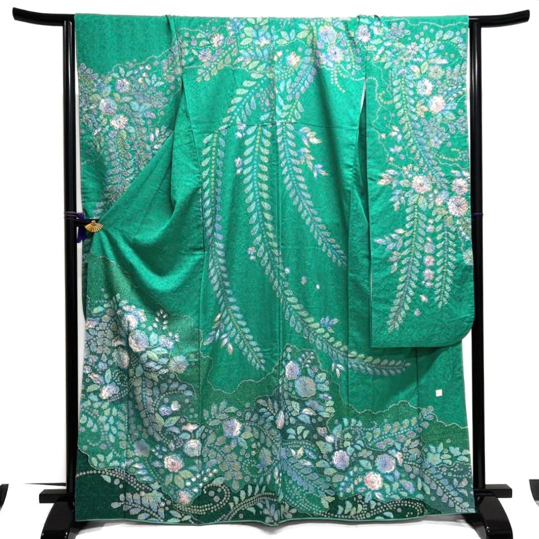 作家もの　振袖　辻ヶ花　絞り　金彩　金通し　藤　成人式　着物　101b d