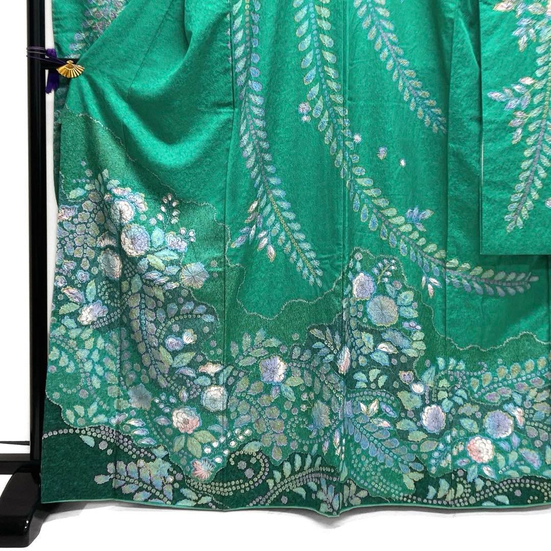 作家もの　振袖　辻ヶ花　絞り　金彩　金通し　藤　成人式　着物　101b d