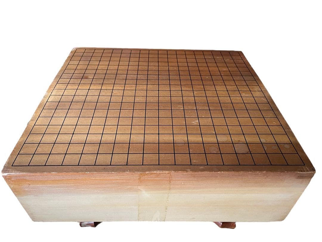 松寿製 本榧　脚付碁盤 　碁石セット（蛤178個＋那智黒180個＋碁笥）