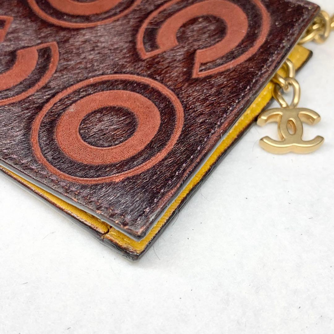 希少 CHANEL ケース ココマーク ハラコ レザー キーリング