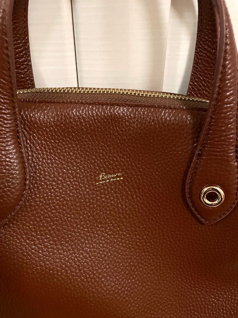 BEAURE カウレザー ボストンバッグ ブラウン 美品