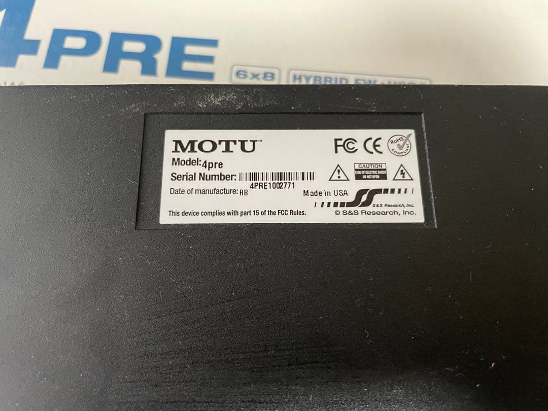 MOTU 4PRE 6イン8アウト オーディオインターフェイス