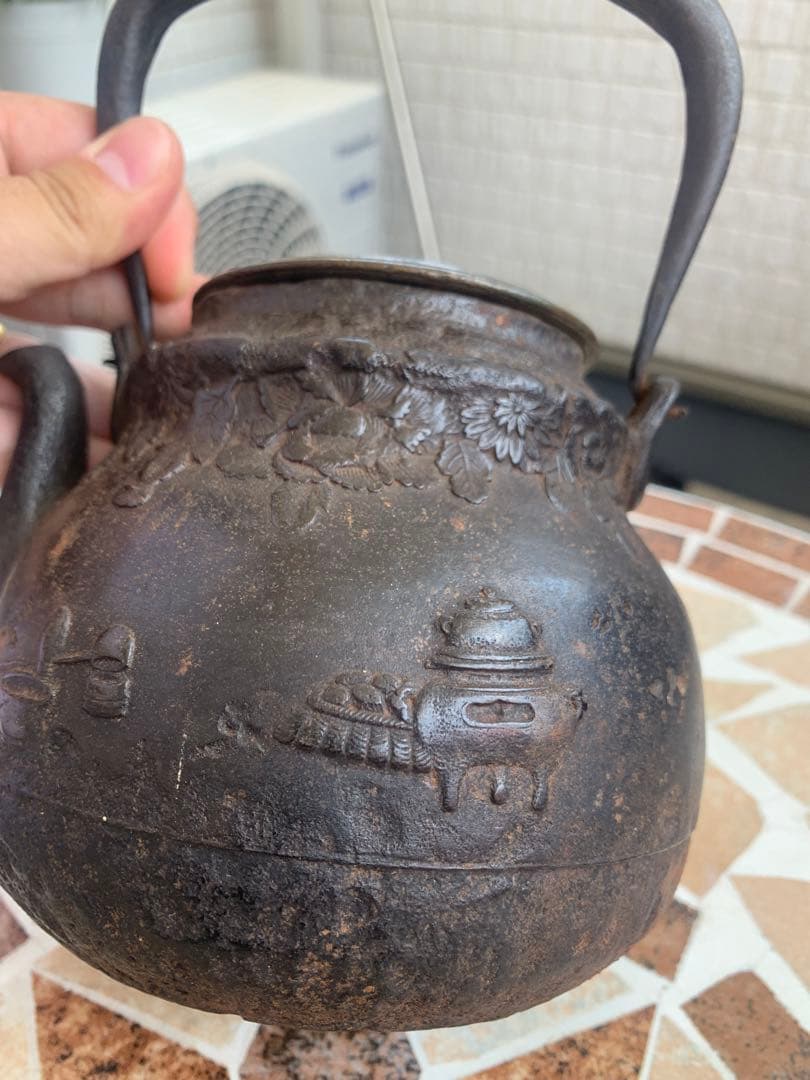 龍文堂造　茶道具図瓢箪形鉄瓶