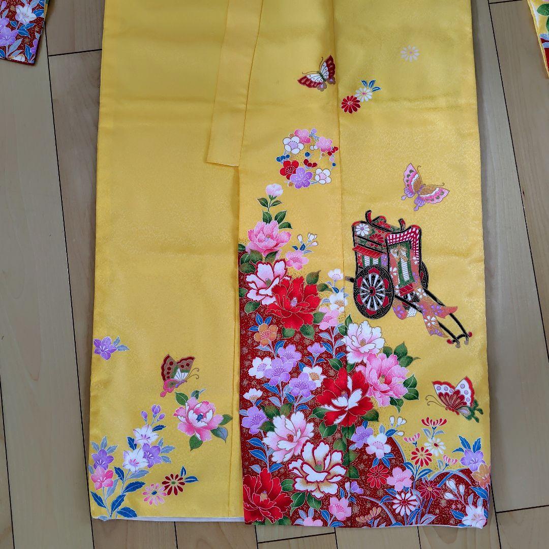 七五三用 （7歳）花柄着物セット（黄色）