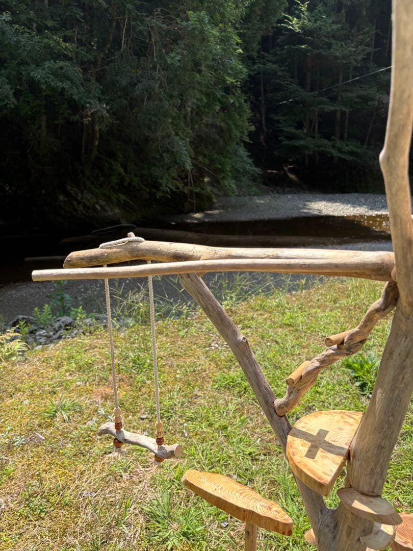 ハンドメイド　流木　バードアスレチック　バードジム　流木インテリア