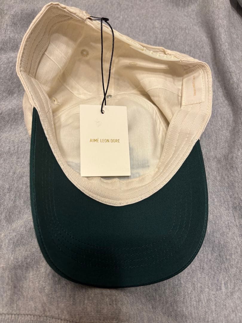 AIME LEON DORE キャップ アイボリー/ダークグリーン