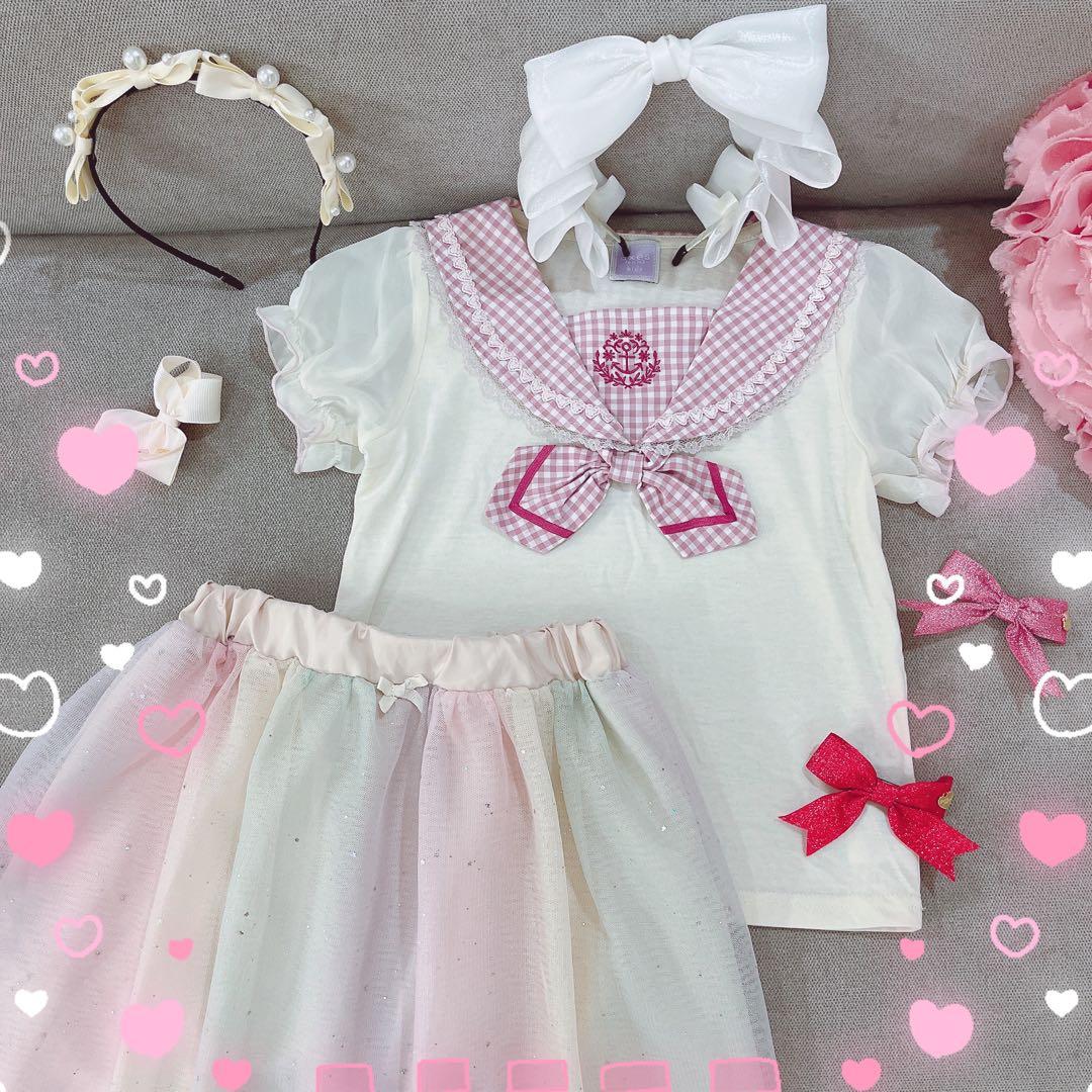 シャーリーテンプル❤️ファミリア❤️ワンピ❤️スカート❤️いちご❤️エニィファム❤️ギンガム