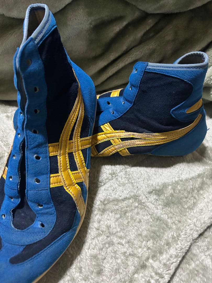 レスリング,ボクシング シューズ オーダー 青/黒/金