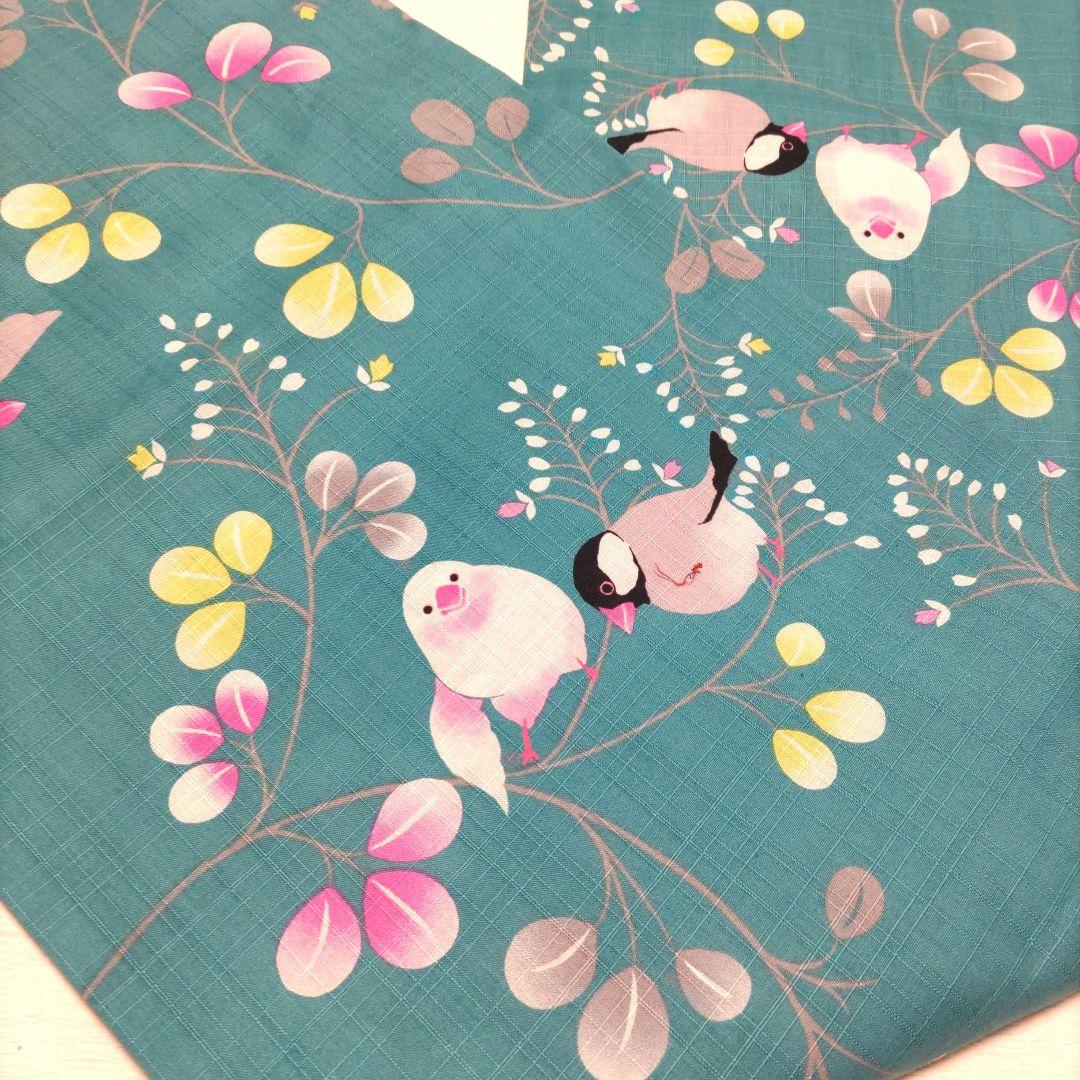 コトリカフェ　小鳥柄　浴衣