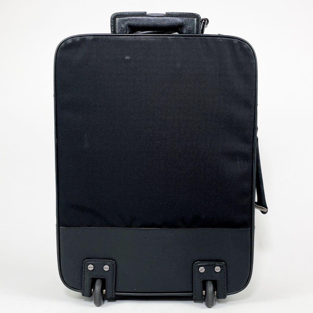 希少✨バーバリー キャリーケース サフィアーノレザー 鍵付き 機内持ち込み可 黒