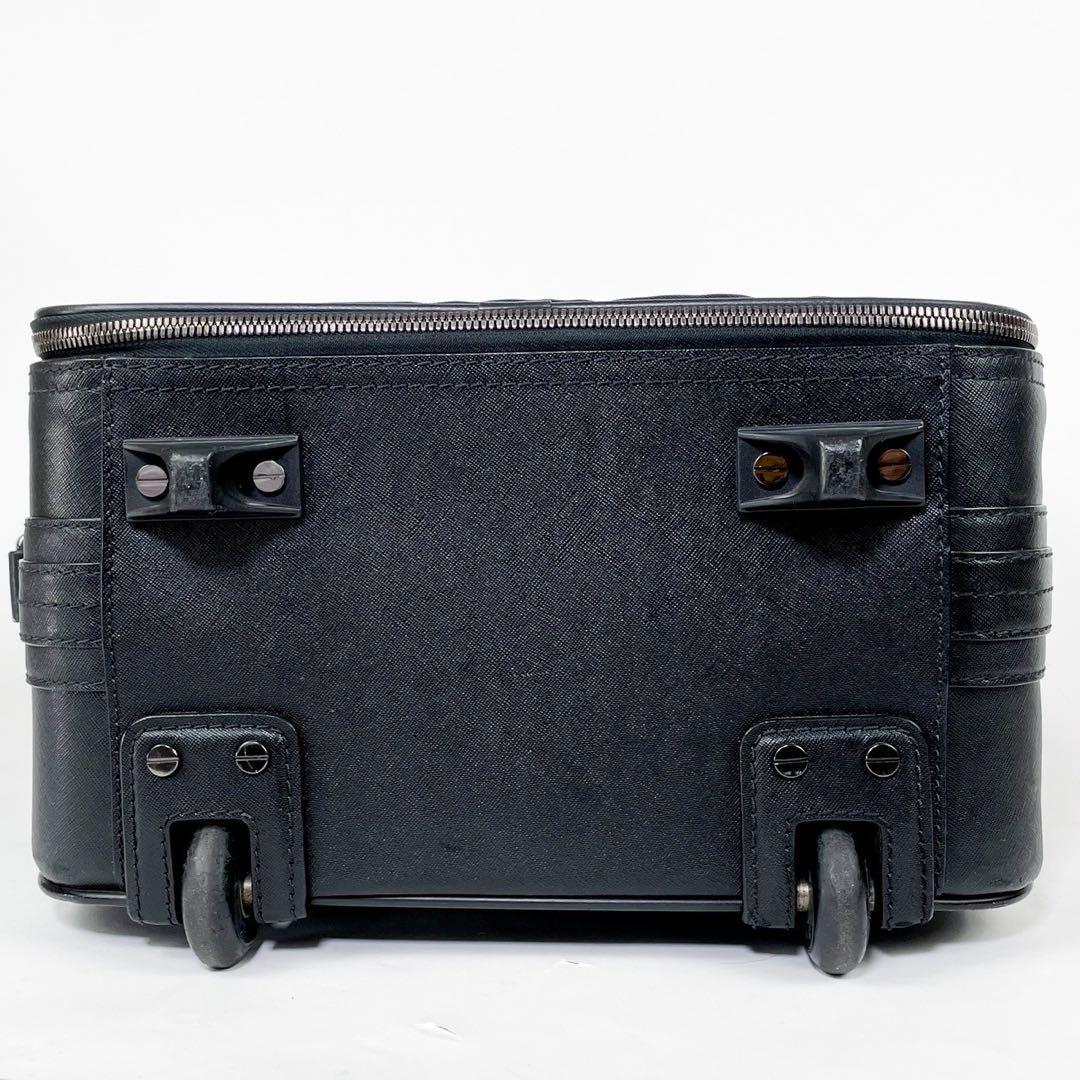 希少✨バーバリー キャリーケース サフィアーノレザー 鍵付き 機内持ち込み可 黒