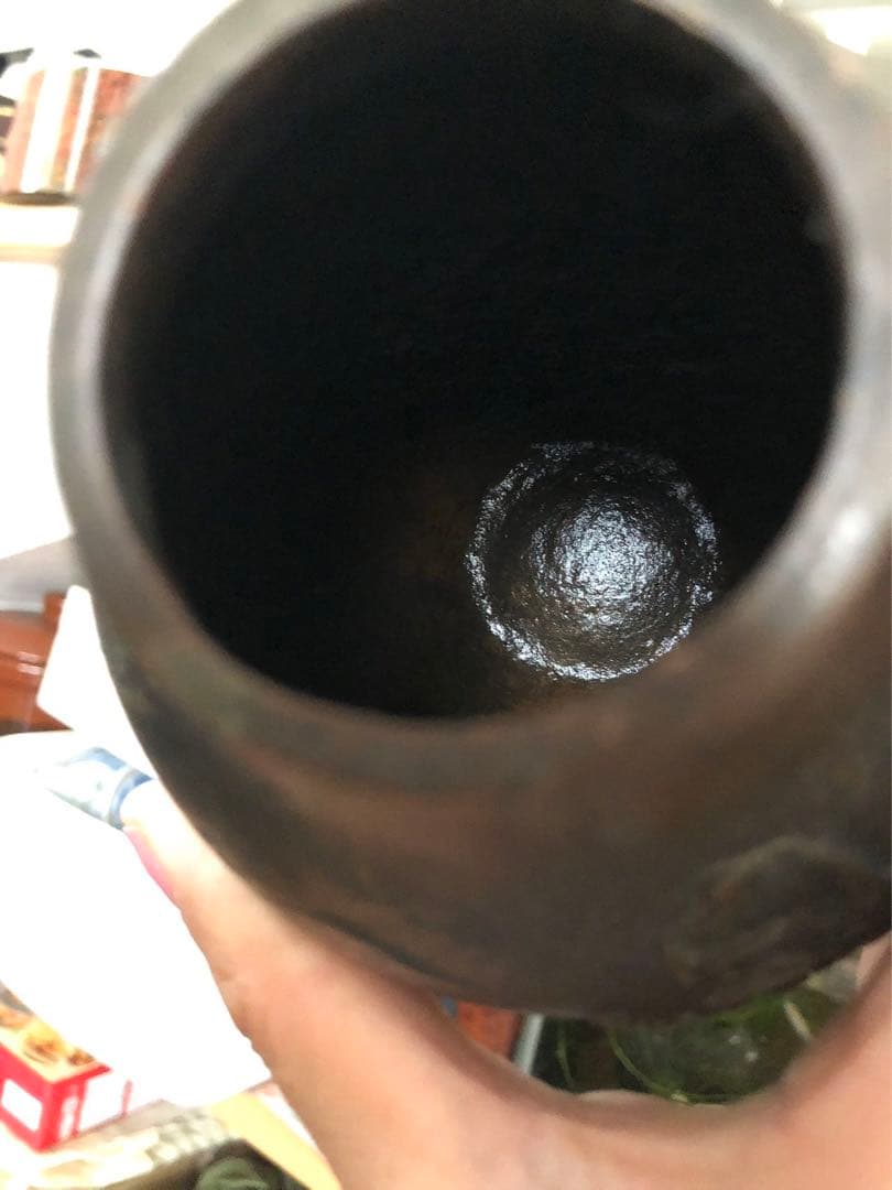 晴雲銅製 山水画 花瓶