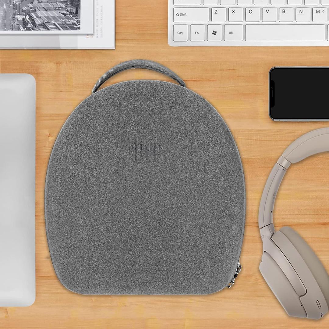 ハードシェルケース 旅行用 ヘッドホンケース 収納ポーチ付き、多機種対応