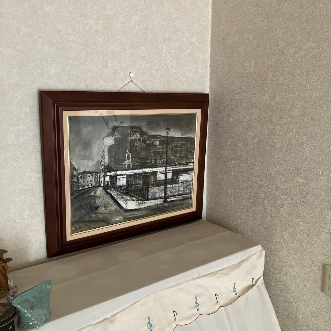 油絵 「街角」小松明