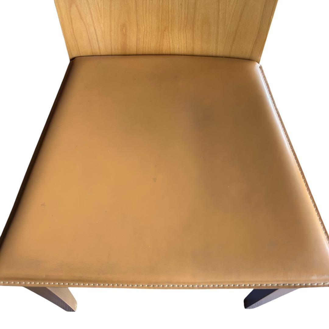 NCalligarisカリガリスダイニングチェア1脚 暖かい木目本革タン