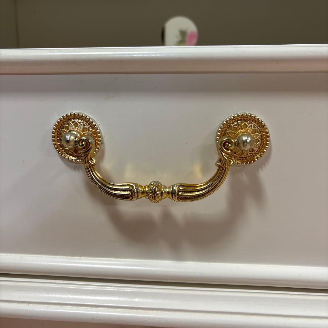 ロココ調　猫脚テレビ台　ホワイト　コンパクトサイズ