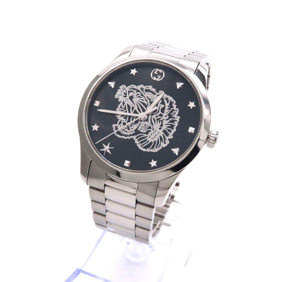 ☆極美品 Gタイムレス タイガー GUCCI グッチ 時計 ブラック メンズ