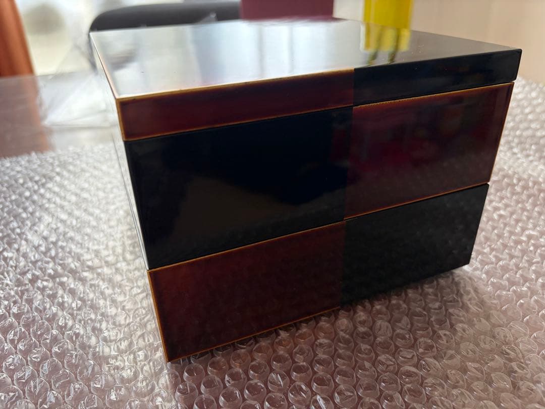 【宮内庁御用達　漆器 山田平安堂】 二段重　白檀