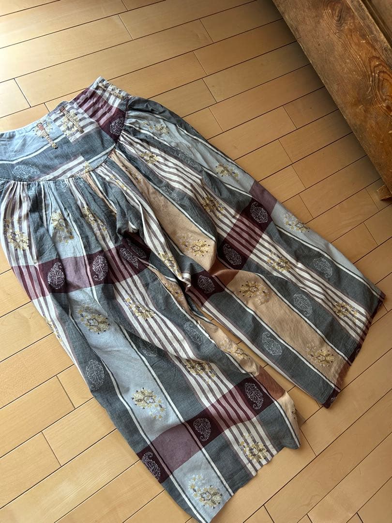 Kapital キャピタル　マドラスチェック　ワイドパンツ